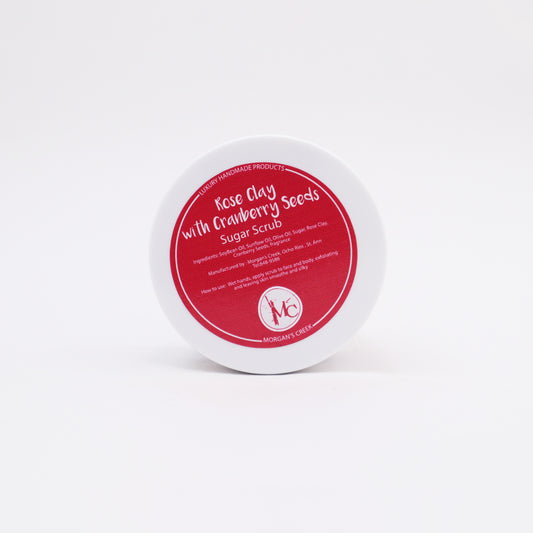 Rose Clay with Cranberry Seeds Sugar Scrub by Morgan's Creek