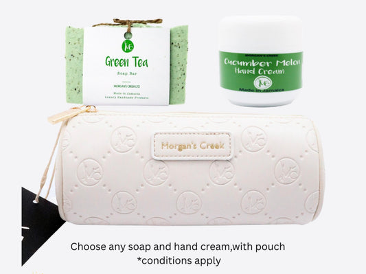 pencil pouch soap and handcream